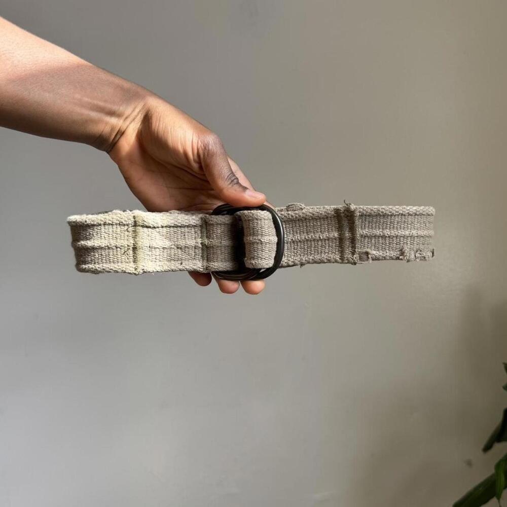 Vintage distressed streetwear canvas skater belt with adjustable‎ buckle